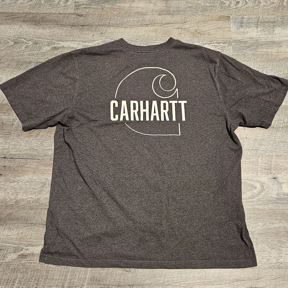 Carhartt Loose Fit Men's Short Sleeve Heavy Gray T-Shirt Double Sided Size XL